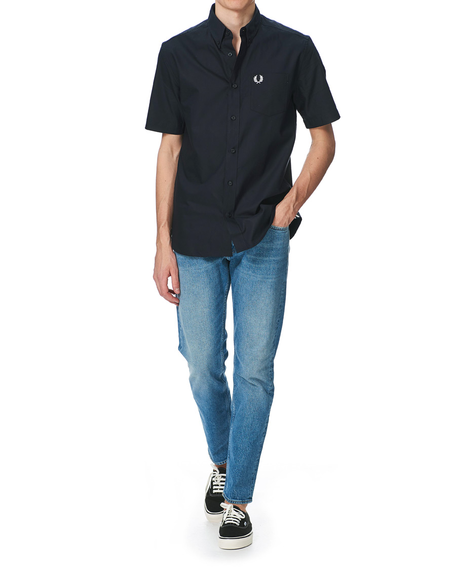 Herre | Skjorter | Fred Perry | Short Sleeve Oxford Shirt Navy