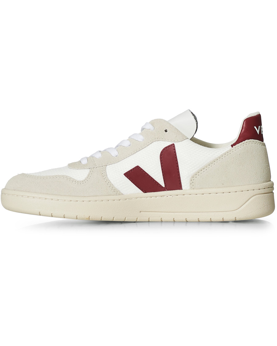 Herre | Veja V-10 Mesh Sneaker White/Natural Marsala | Veja | V-10 Mesh Sneaker White/Natural Marsala