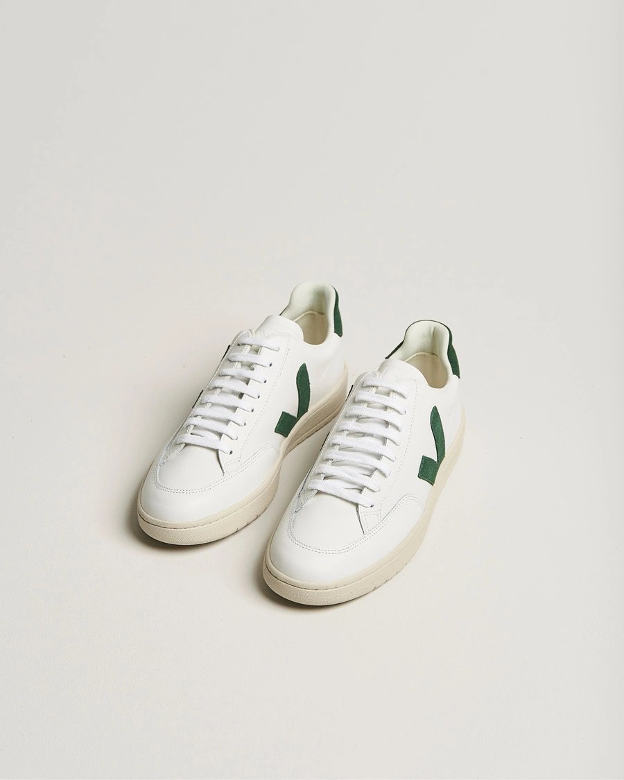 Herre | Sko | Veja | V-12 Leather Sneaker Extra White/Cypres