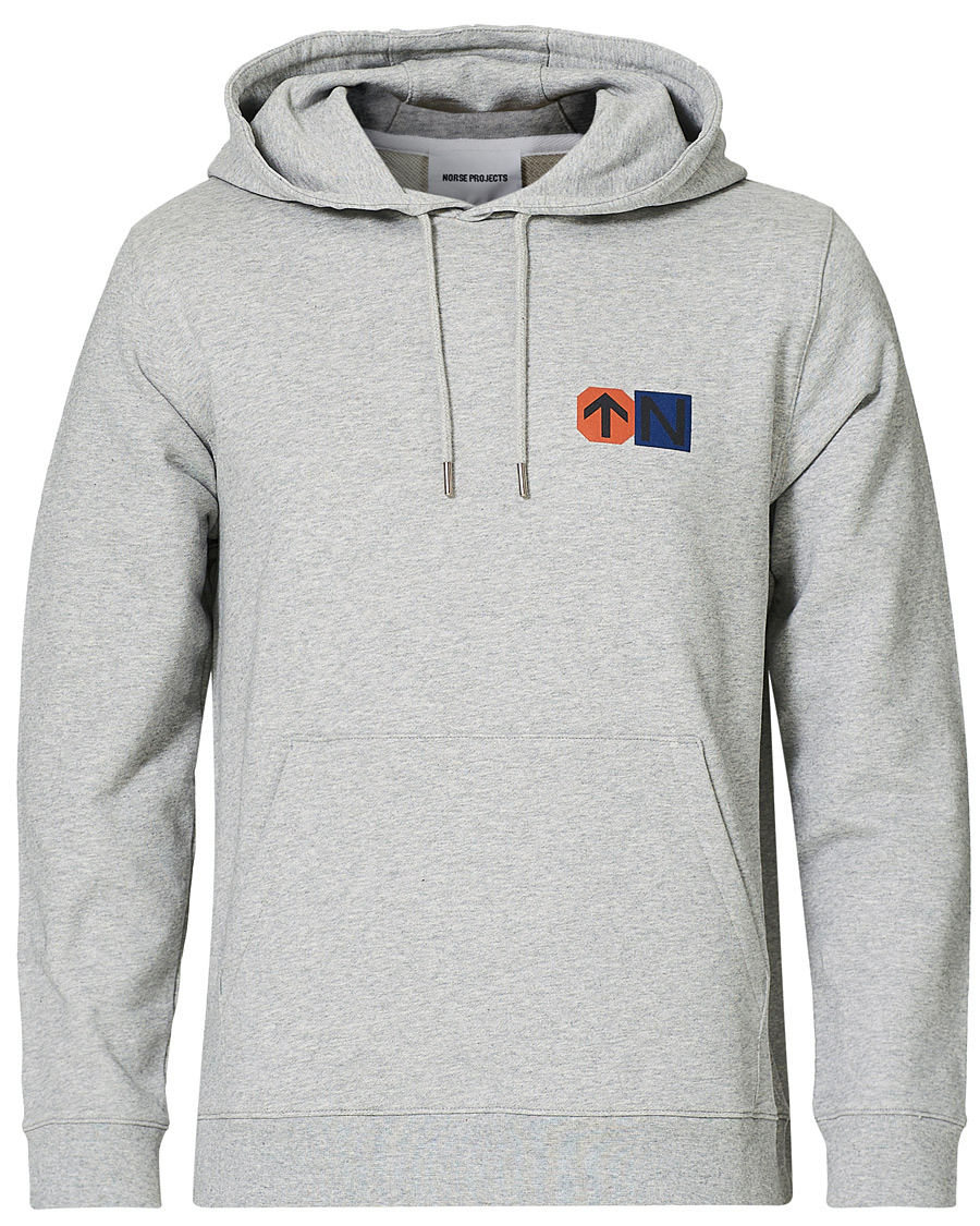 Herre | Trøjer | Norse Projects | Vagn Colab Logo Hood Light Grey Mel