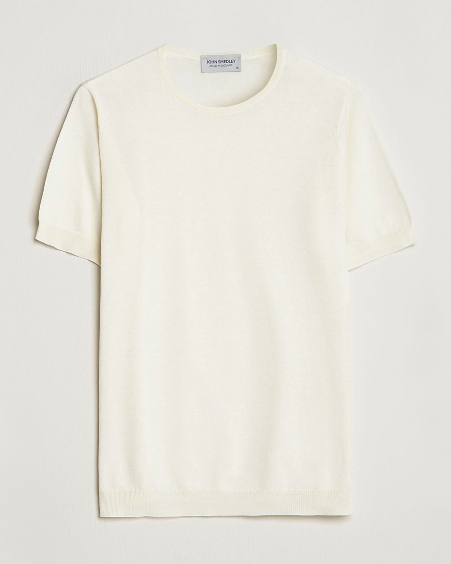 Herre | T-Shirts | John Smedley | Belden Wool/Cotton T-Shirt Latte