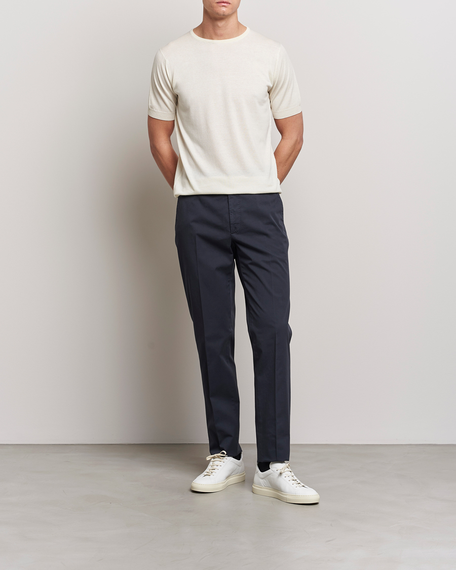 Herre | T-Shirts | John Smedley | Belden Wool/Cotton T-Shirt Latte