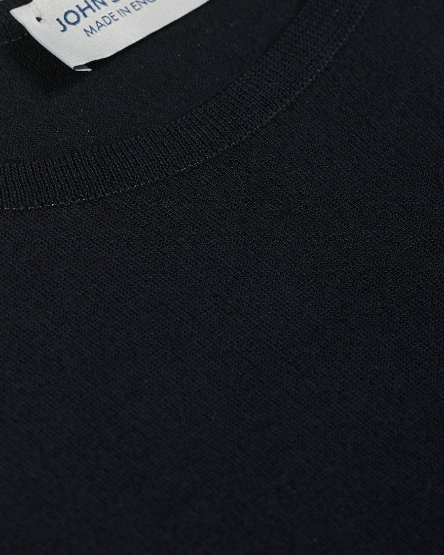 Herre | T-Shirts | John Smedley | Belden Wool/Cotton T-Shirt Navy