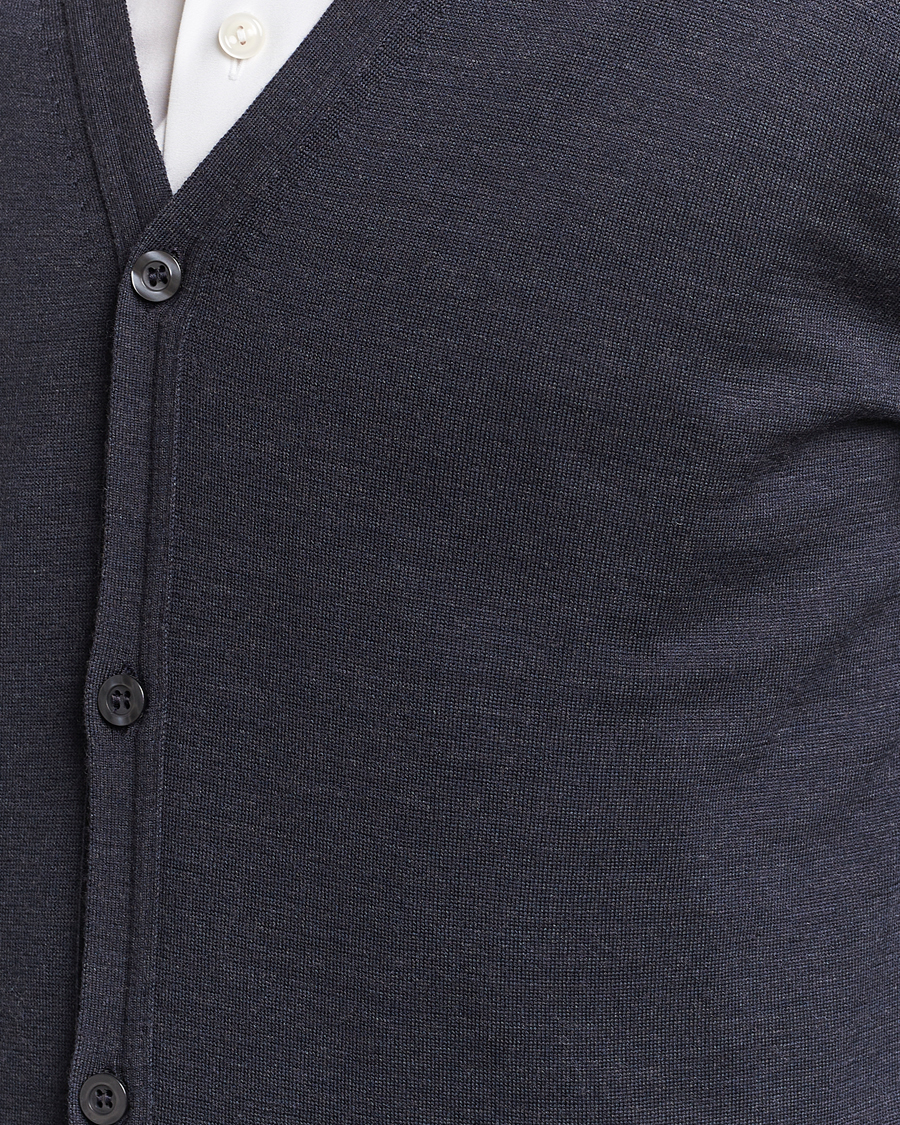 Herre | Trøjer | John Smedley | Petworth Extra Fine Merino Cardigan Hepburn Smoke
