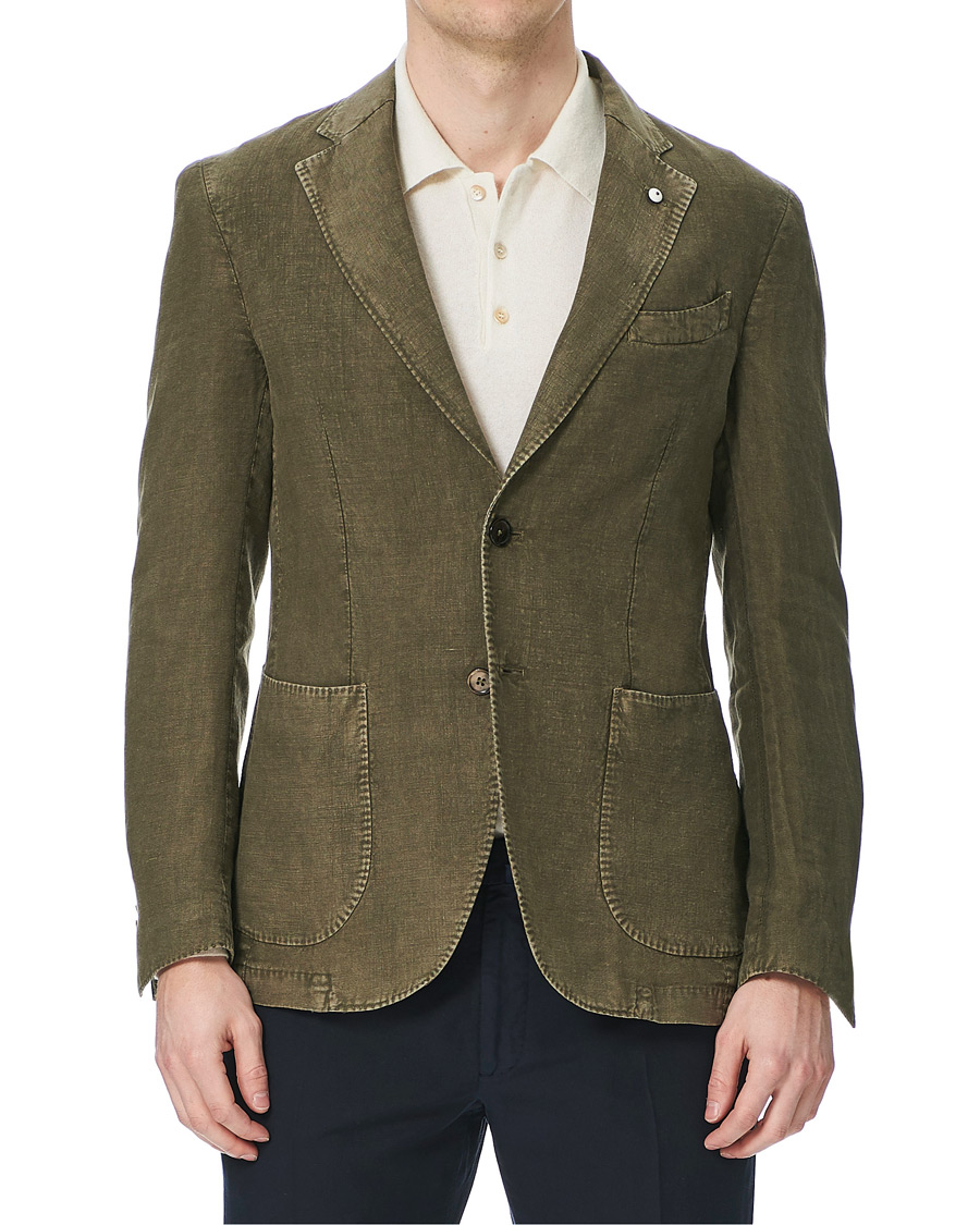 Herre | Blazere & jakker | L.B.M. 1911 | Jack Regular Fit Linen Blazer Moss Green