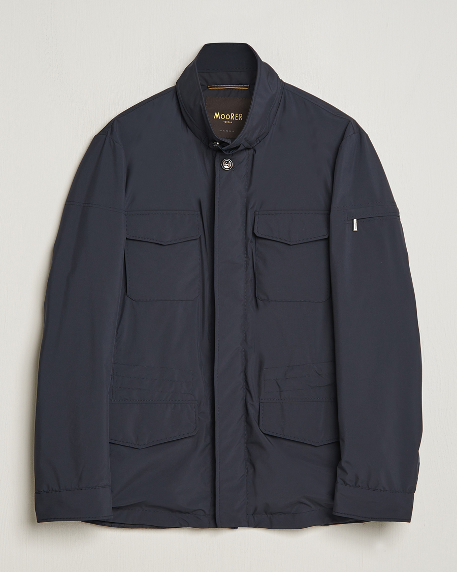 Herre | Jakker | MooRER | Waterproof Nylon Field Jacket Navy