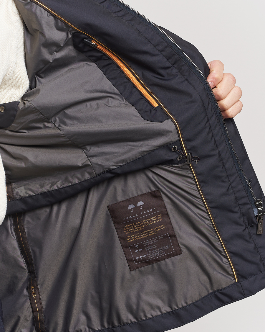 Herre | Jakker | MooRER | Waterproof Nylon Field Jacket Navy
