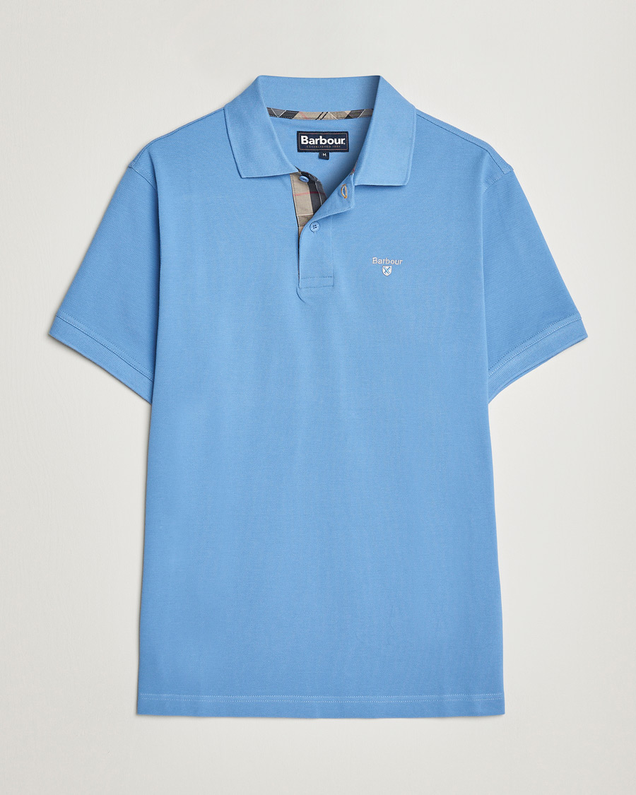 Herre | Polotrøjer | Barbour Lifestyle | Tartan Pique Polo Delft Blue