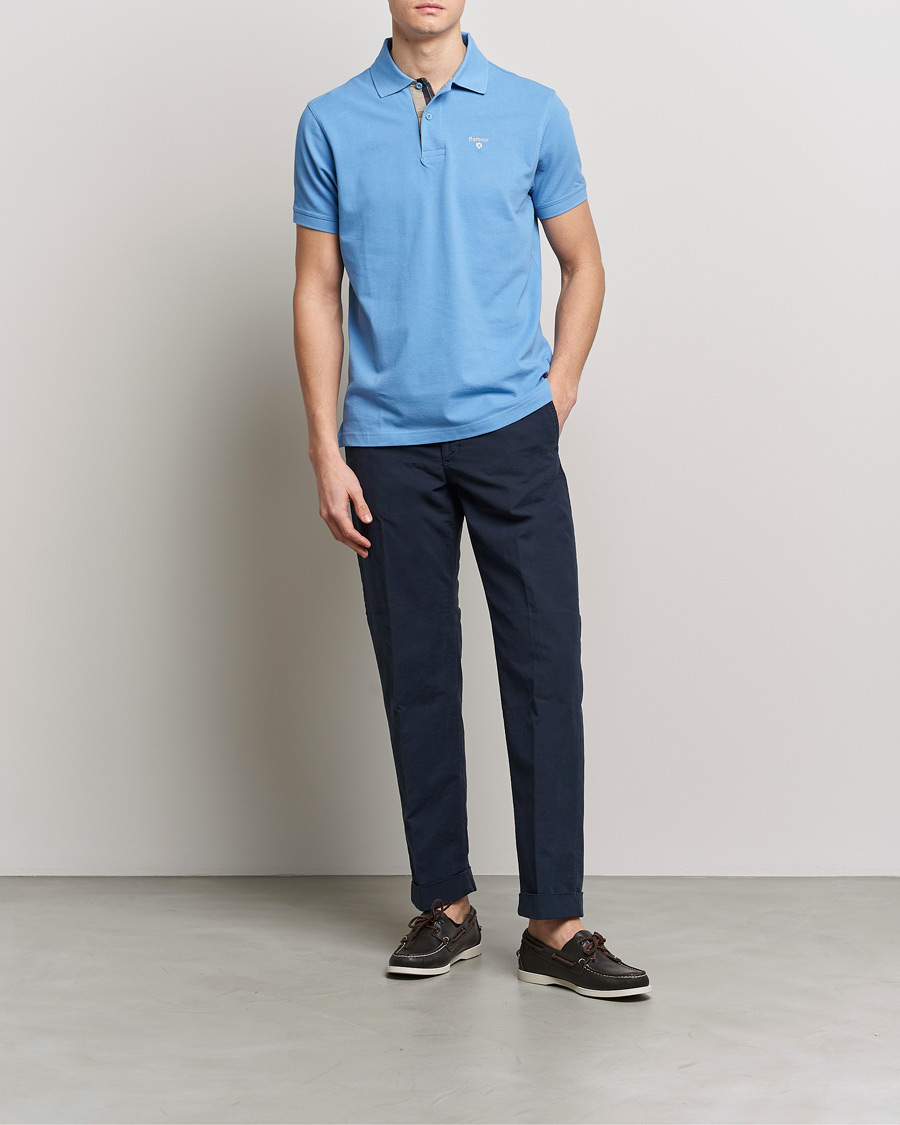 Herre | Polotrøjer | Barbour Lifestyle | Tartan Pique Polo Delft Blue