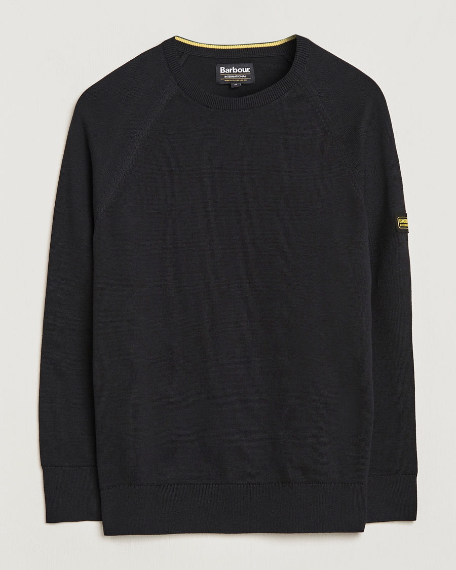 Herre | Trøjer | Barbour International | Cotton Crew Knit Black