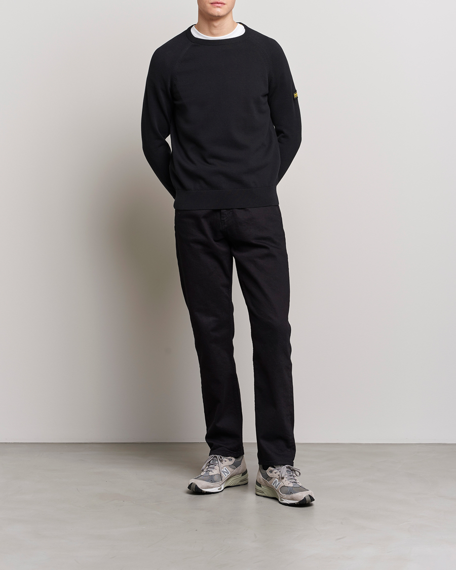 Herre | Trøjer | Barbour International | Cotton Crew Knit Black
