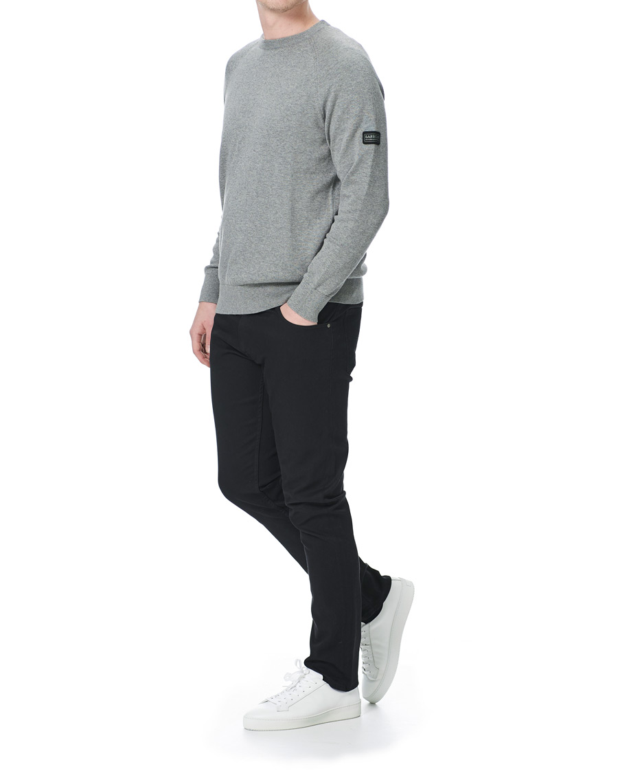 Herre | Trøjer | Barbour International | Cotton Crew Neck Antracite Marl