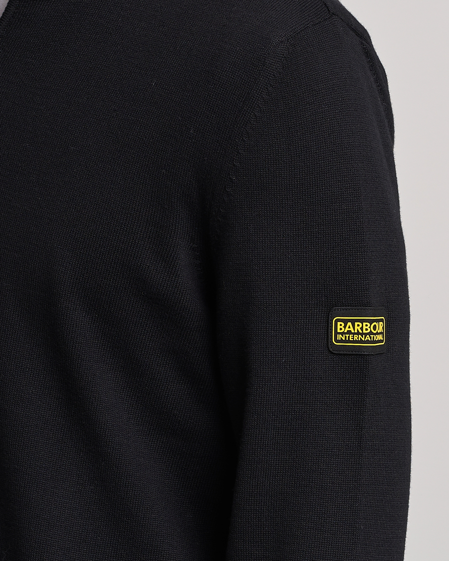 Herre | Trøjer | Barbour International | Cotton Half Zip Black