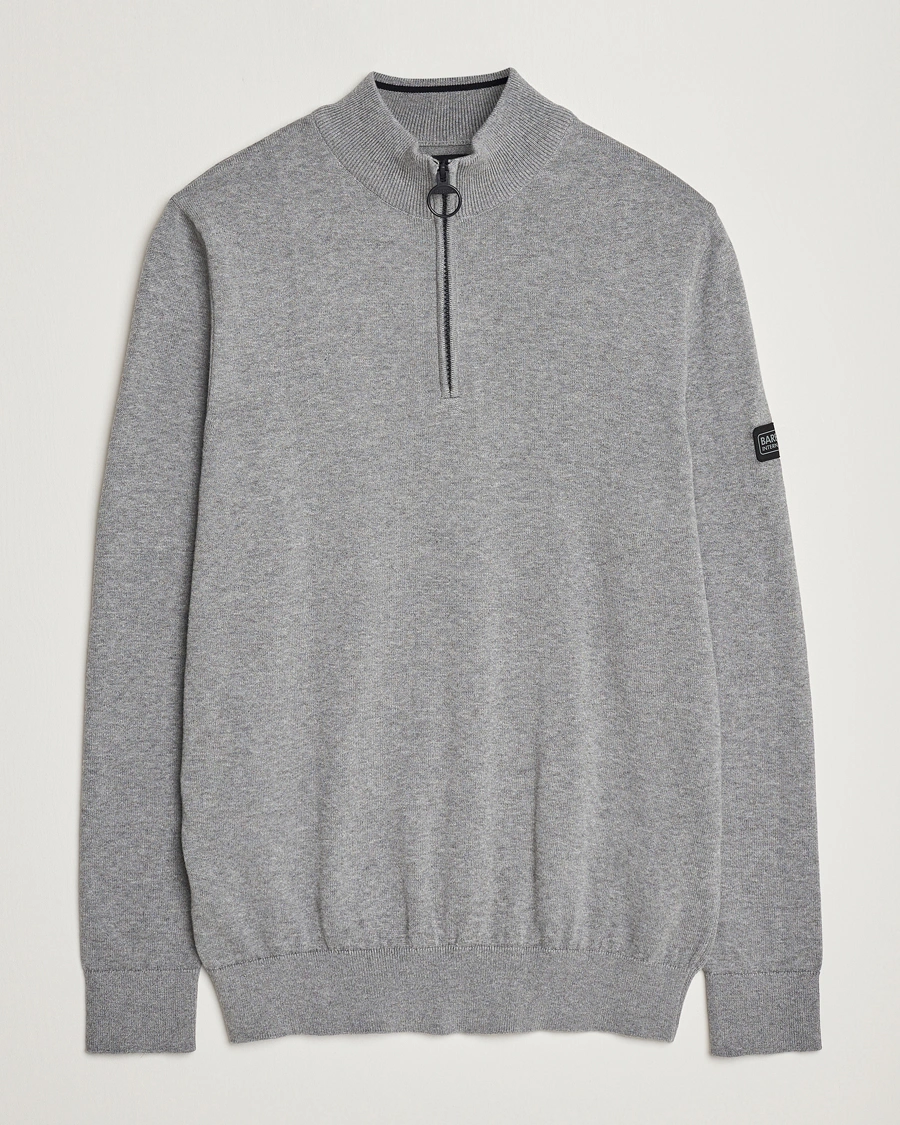 Herre | Trøjer | Barbour International | Cotton Half Zip Antracite Marl