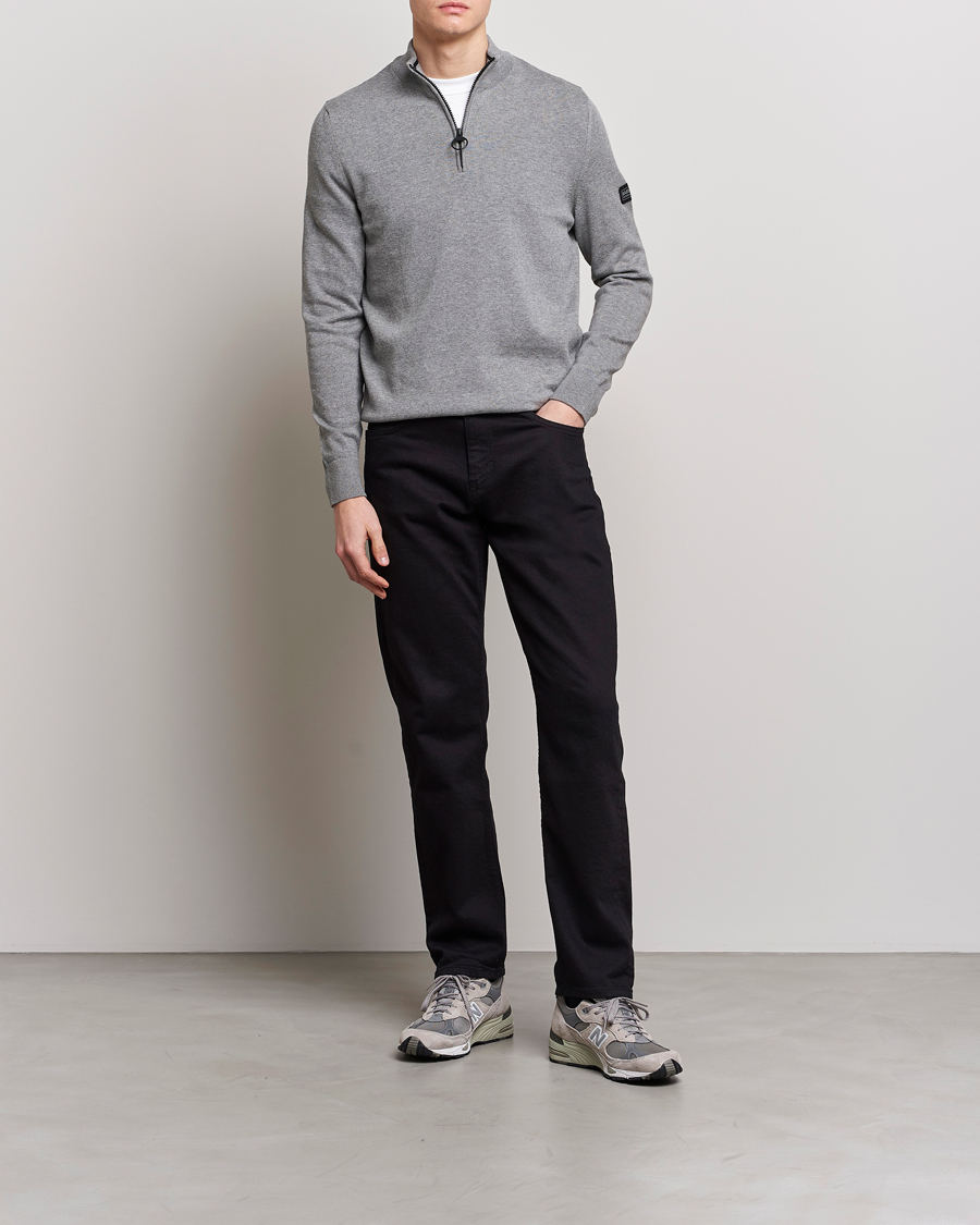 Herre | Trøjer | Barbour International | Cotton Half Zip Antracite Marl