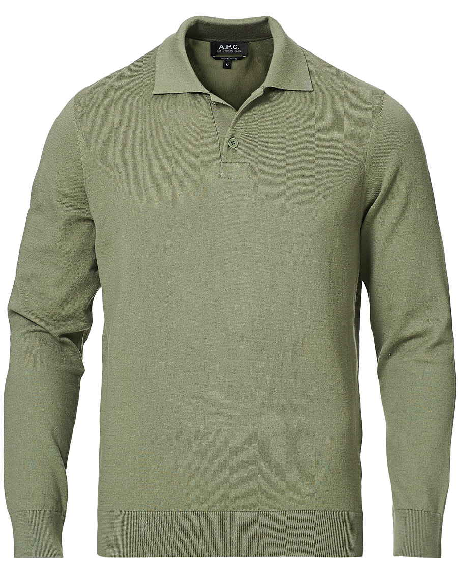Herre | Trøjer | A.P.C. | Cotton/Cashmere Knitted Polo Sage
