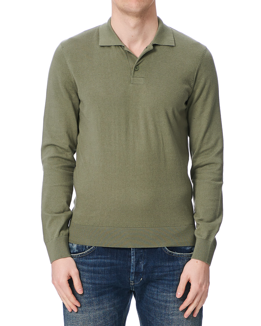Herre | Trøjer | A.P.C. | Cotton/Cashmere Knitted Polo Sage