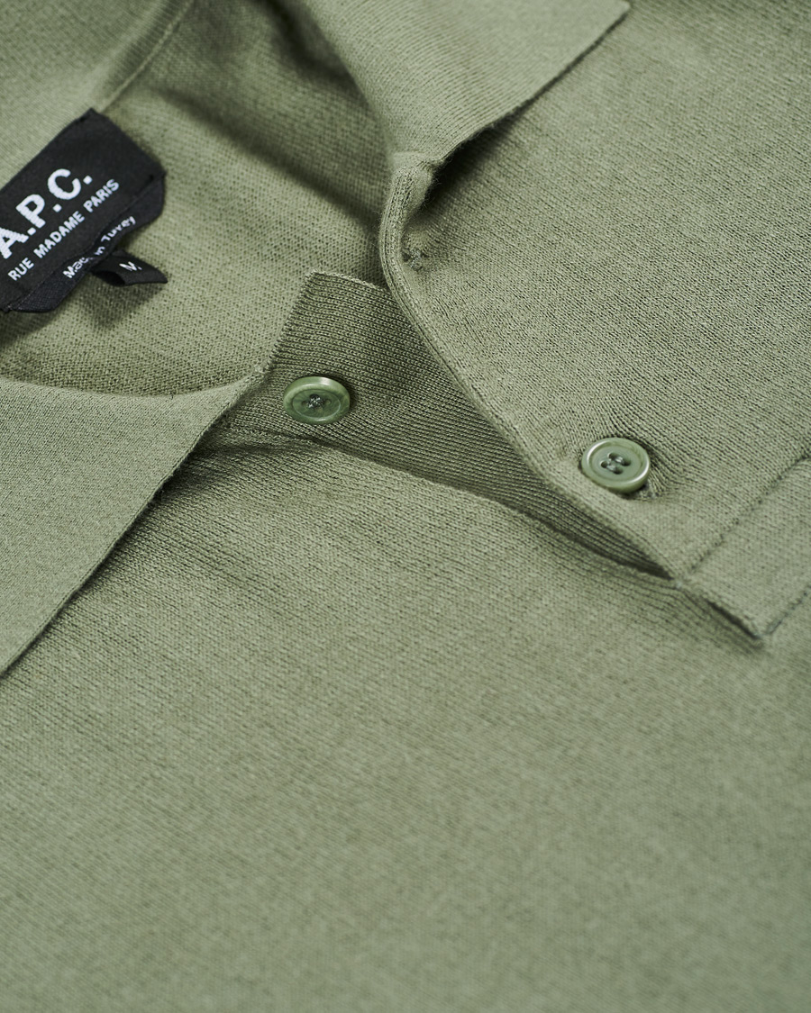 Herre | Trøjer | A.P.C. | Cotton/Cashmere Knitted Polo Sage