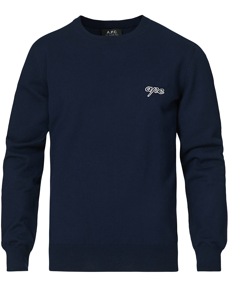 Herre | Trøjer | A.P.C. | Otis Logo Crew Neck Sweater Navy