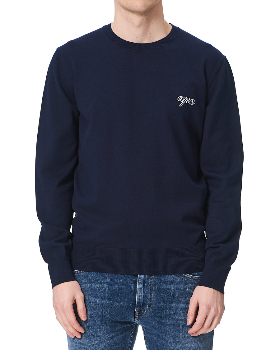 Herre | Trøjer | A.P.C. | Otis Logo Crew Neck Sweater Navy