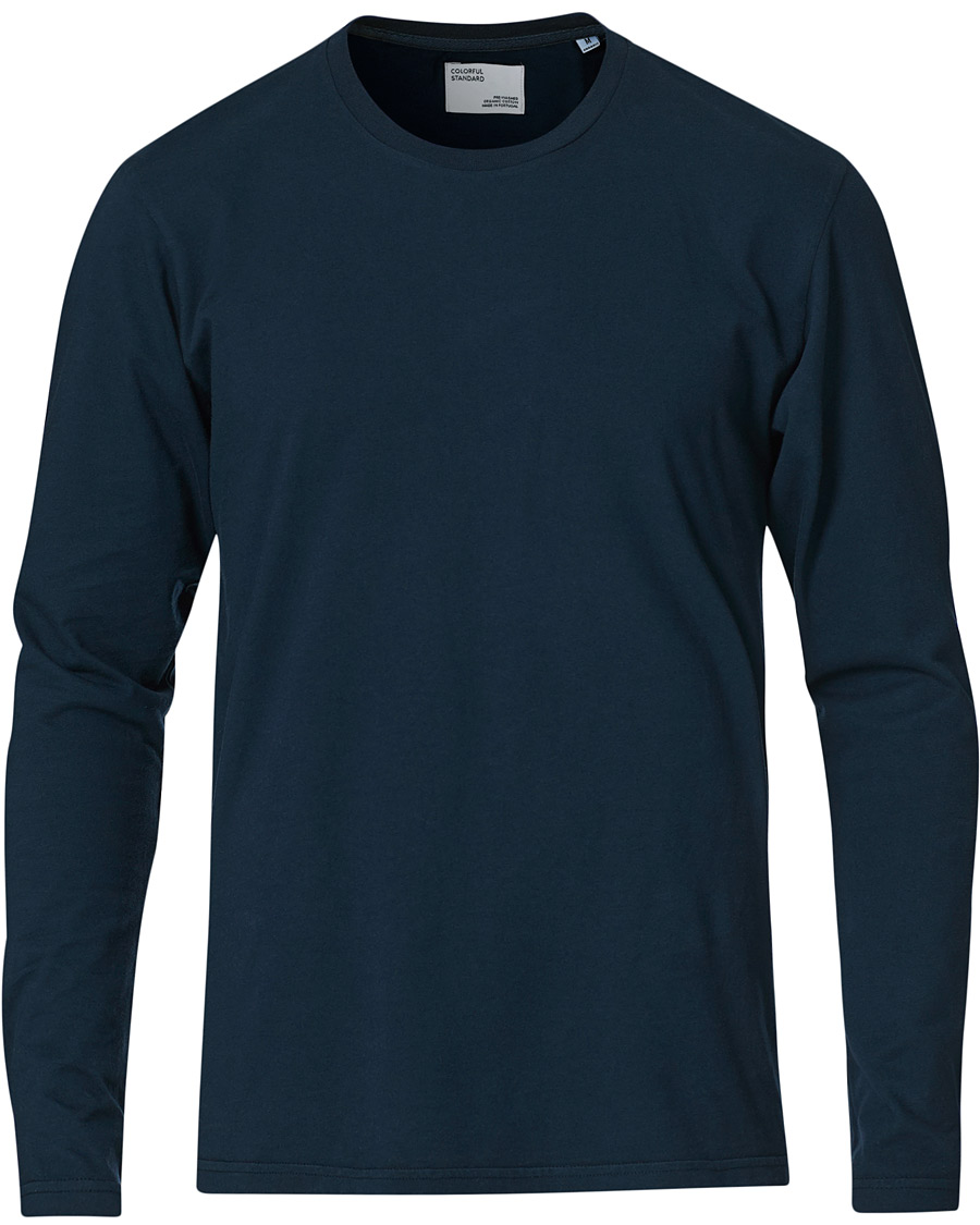 Herre | T-Shirts | Colorful Standard | Classic Organic Long Sleeve T-shirt Navy Blue