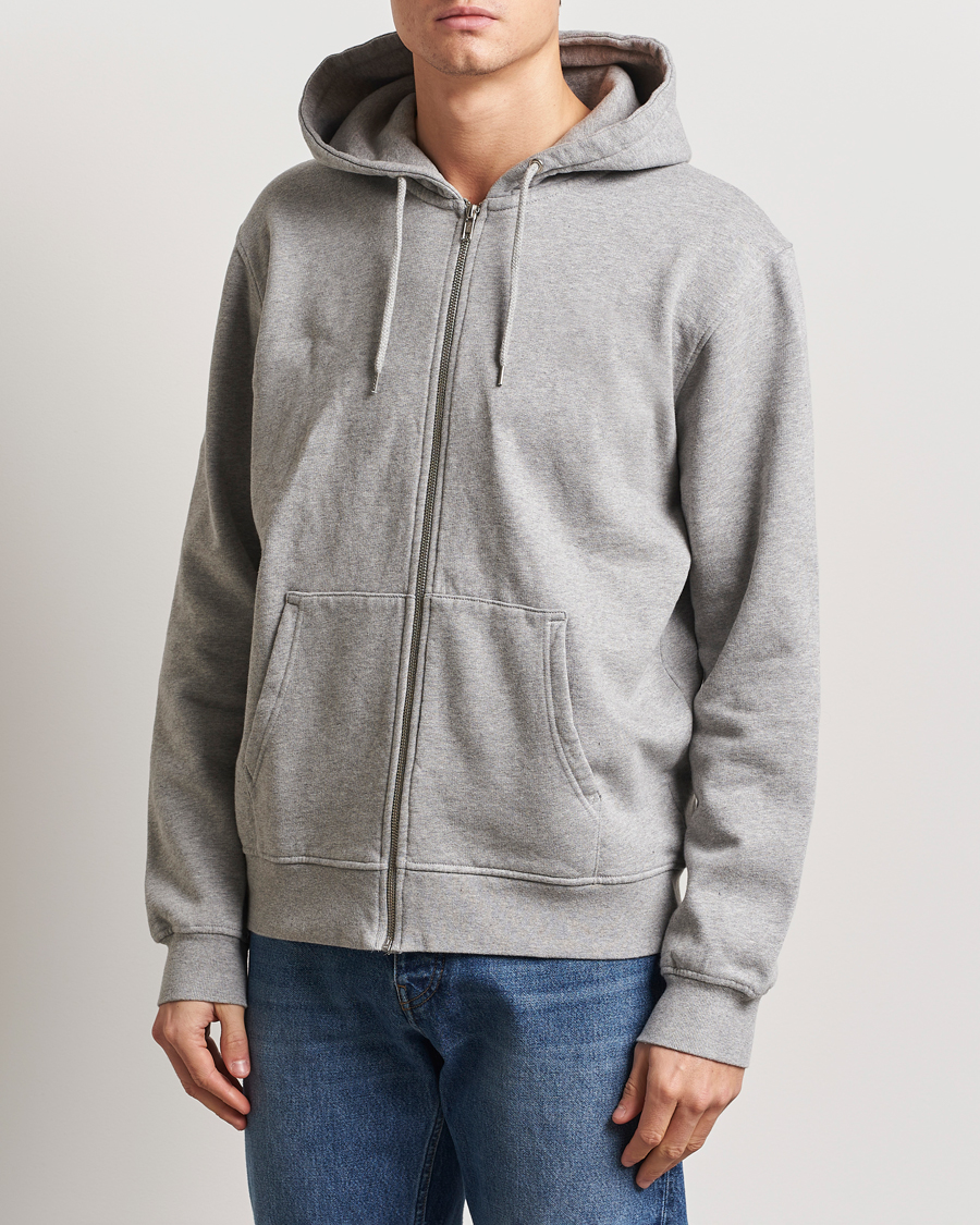 Herre | Afdelinger | Colorful Standard | Classic Organic Full Zip Hood Heather Grey