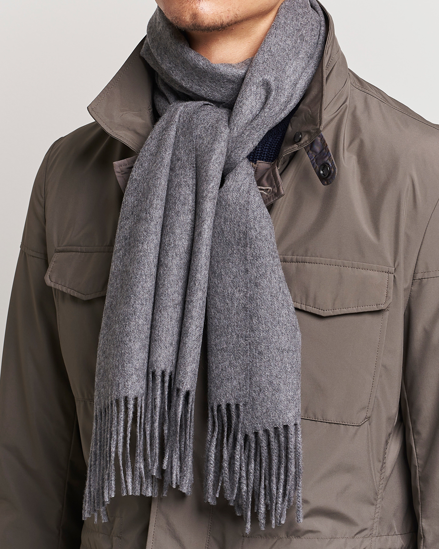 Herre | Halstørklæder | Piacenza Cashmere | Cashmere Scarf Grey Melange