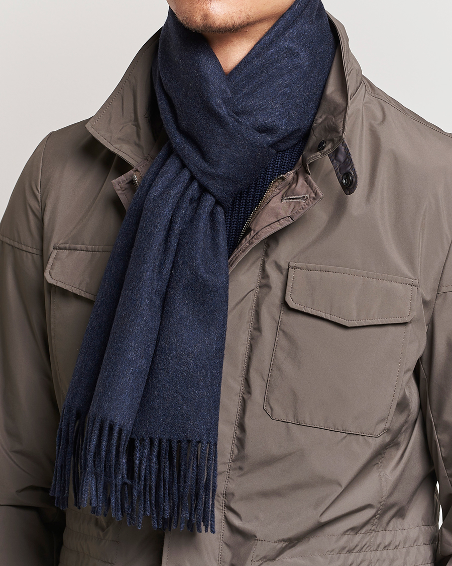 Herre | Afdelinger | Piacenza Cashmere | Cashmere Scarf Navy Melange