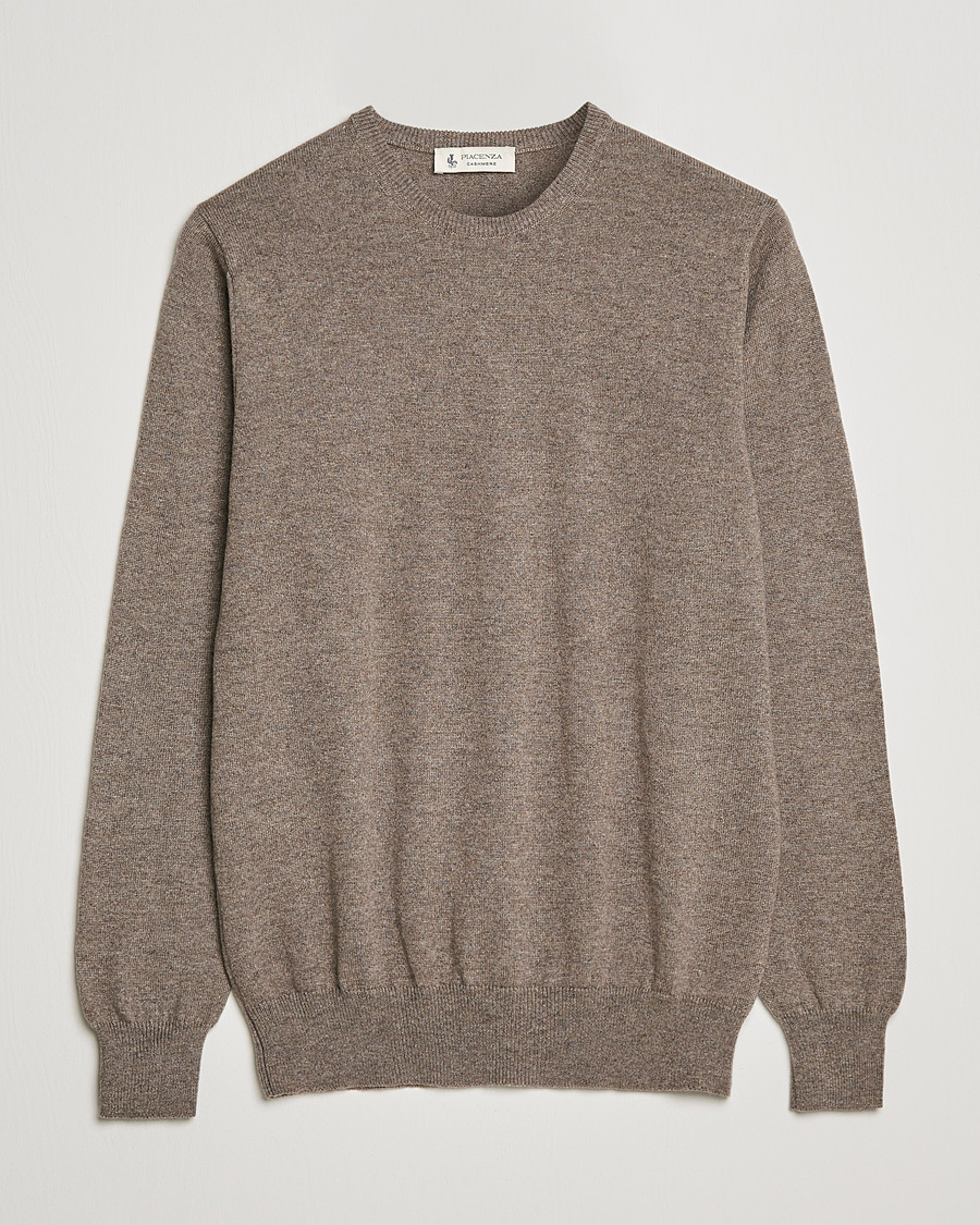 Herre |  | Piacenza Cashmere | Cashmere Crew Neck Sweater Brown