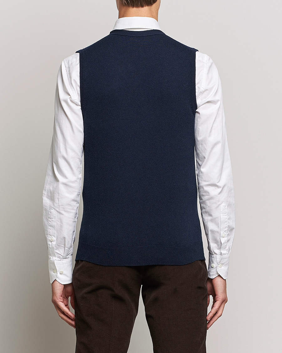 Herre | Trøjer | Piacenza Cashmere | Cashmere Sleeveless Cardigan Navy