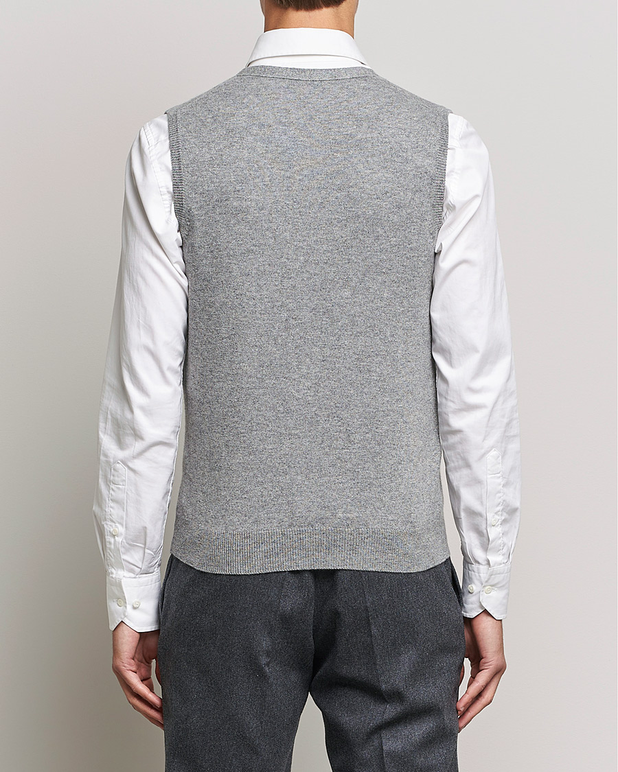 Herre | Trøjer | Piacenza Cashmere | Cashmere Sleeveless Cardigan Light Grey