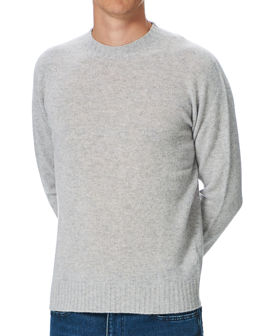 Herre | Trøjer | Altea | Wool/Cashmere Crew Neck Sweater Light Grey