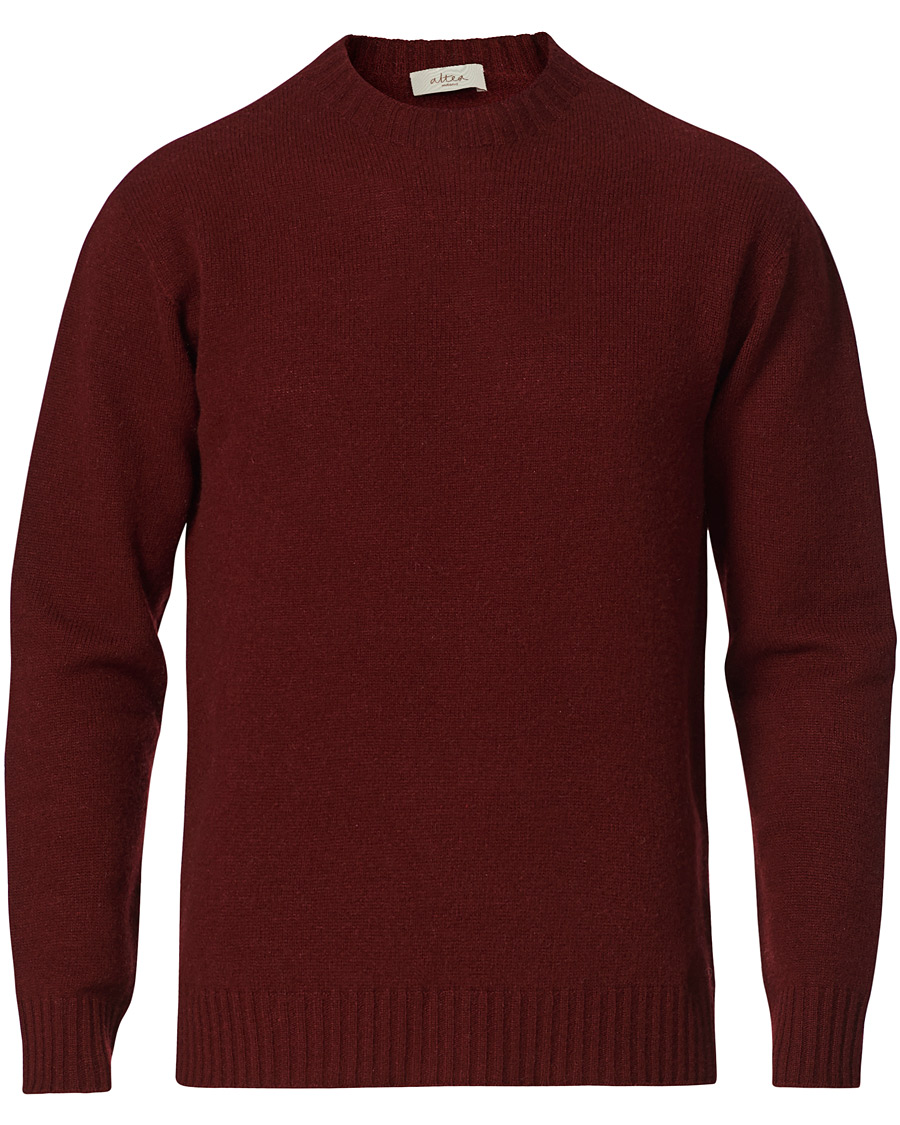 Herre |  | Altea | Wool/Cashmere Cew Neck Sweater Burgundy