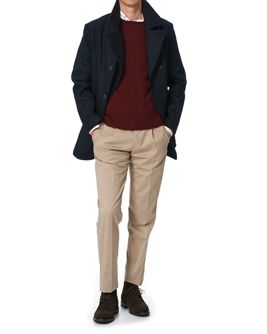 Herre | Trøjer | Altea | Wool/Cashmere Crew Neck Sweater Burgundy