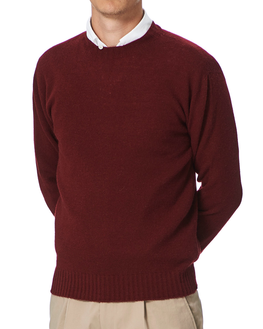 Herre | Trøjer | Altea | Wool/Cashmere Crew Neck Sweater Burgundy