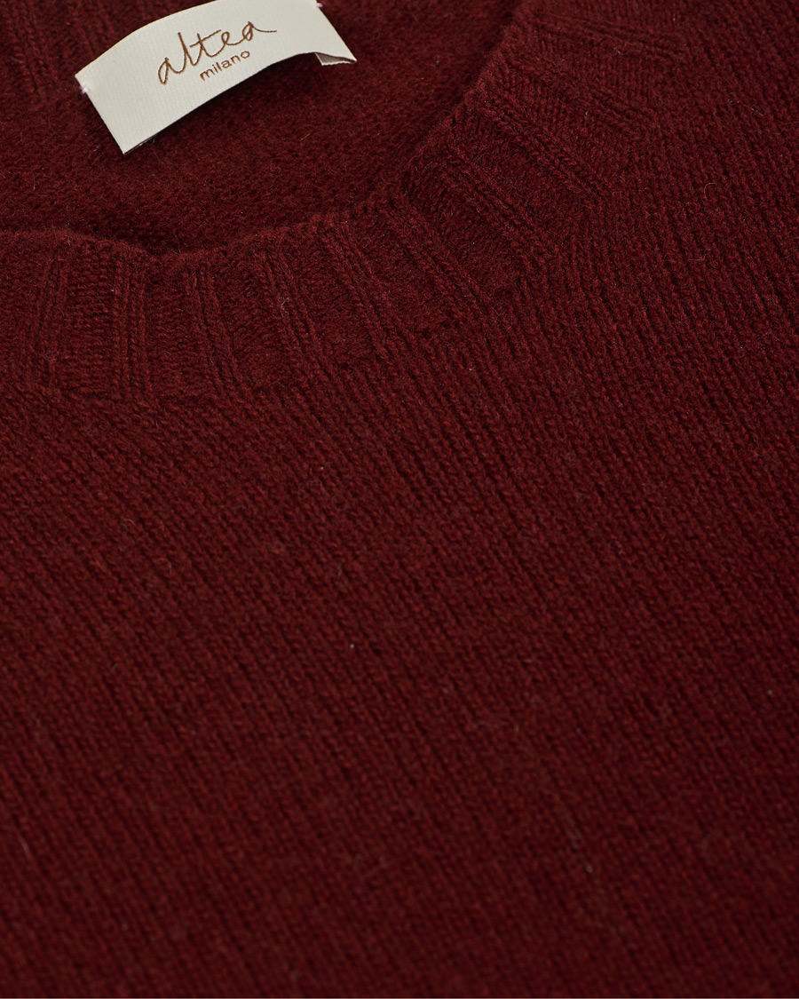 Herre | Trøjer | Altea | Wool/Cashmere Crew Neck Sweater Burgundy