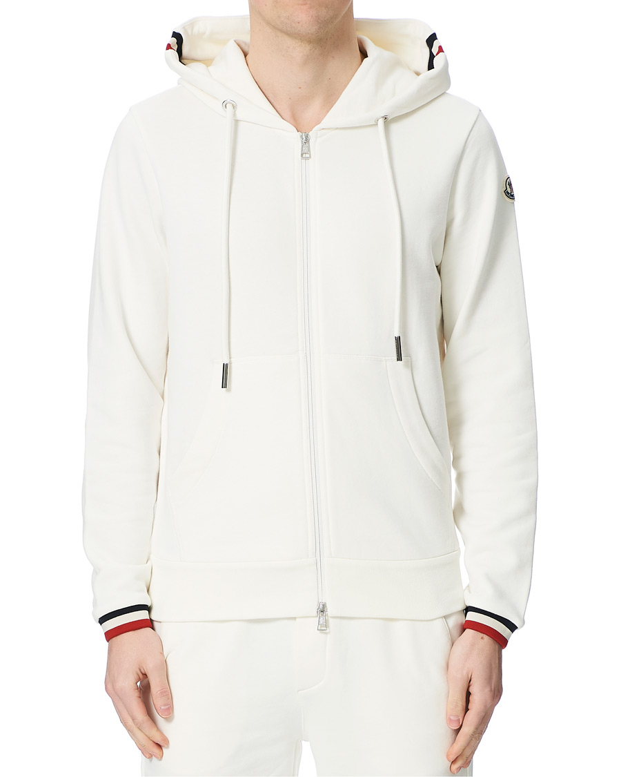 Moncler Maglia Full Hoodie Off White - CareOfCarl.dk