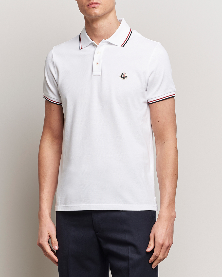 Herre | Kortærmede polotrøjer | Moncler | Contrast Rib Polo White