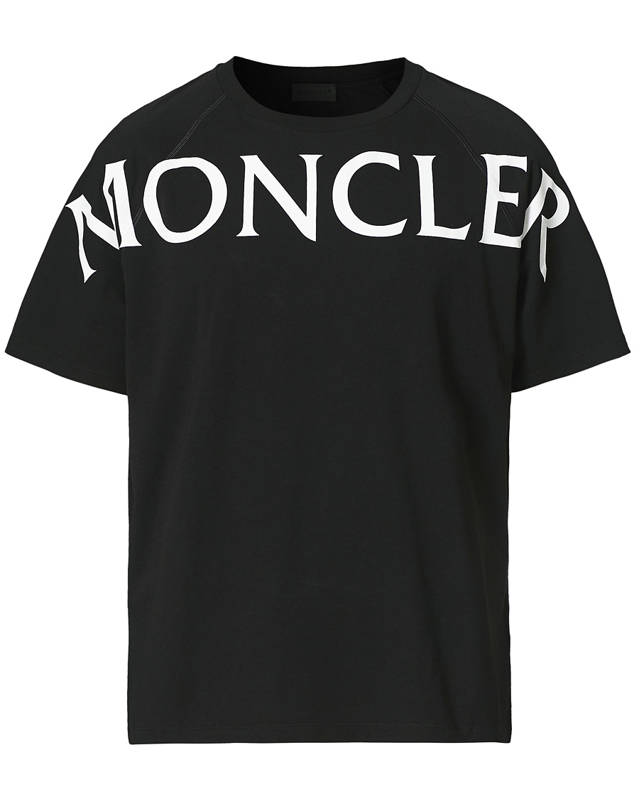 Herre | T-Shirts | Moncler | Maglia Large Logo Crew Neck Tee Black