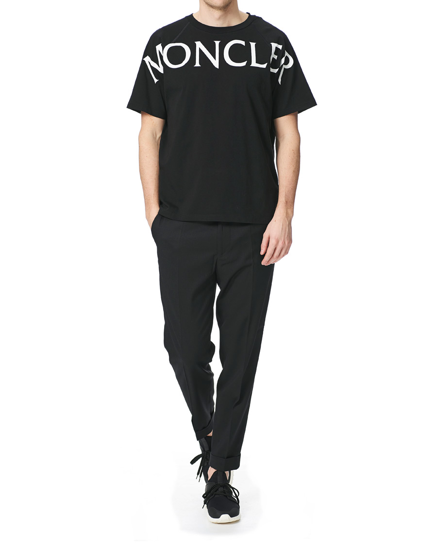 Herre | T-Shirts | Moncler | Maglia Large Logo Crew Neck Tee Black