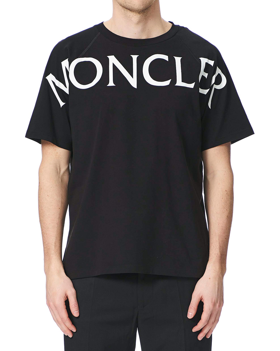 Herre | T-Shirts | Moncler | Maglia Large Logo Crew Neck Tee Black