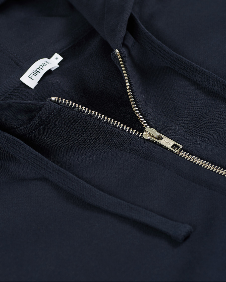 Herre | Trøjer | Filippa K | Aldous Cotton Zip Hood Navy