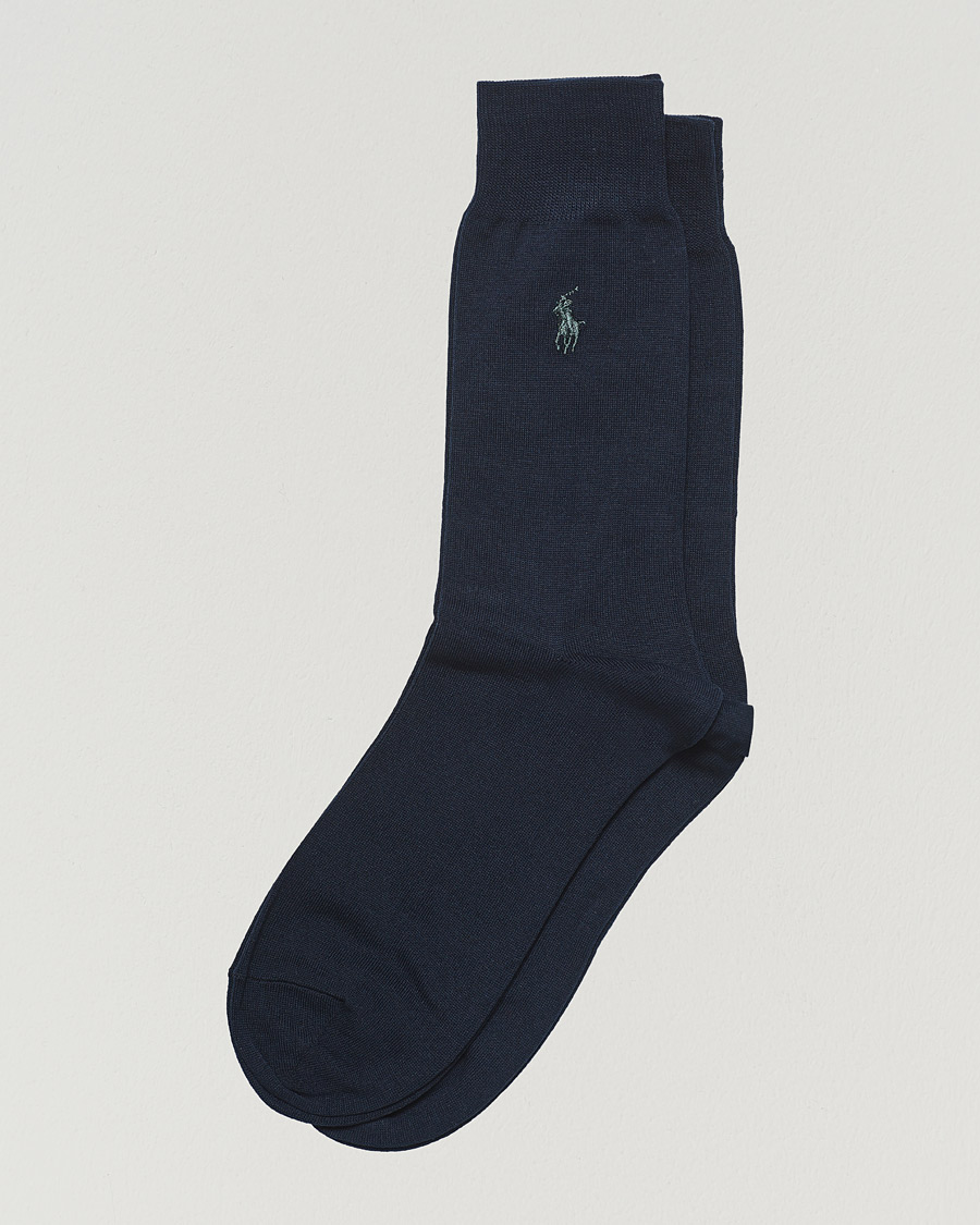 Herre | Strømper | Polo Ralph Lauren | 2-Pack Mercerized Cotton Socks Admiral Blue