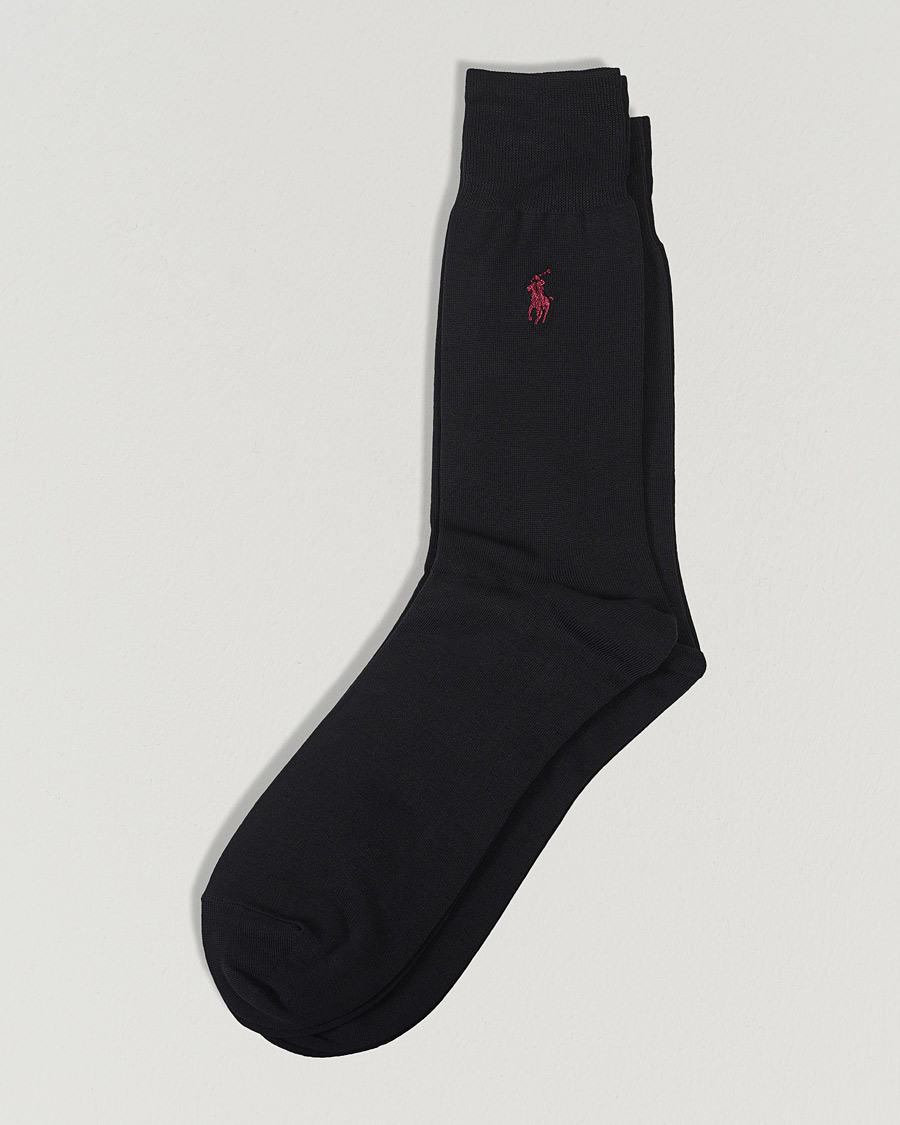 Herre | Undertøj | Polo Ralph Lauren | 2-Pack Mercerized Cotton Socks Black