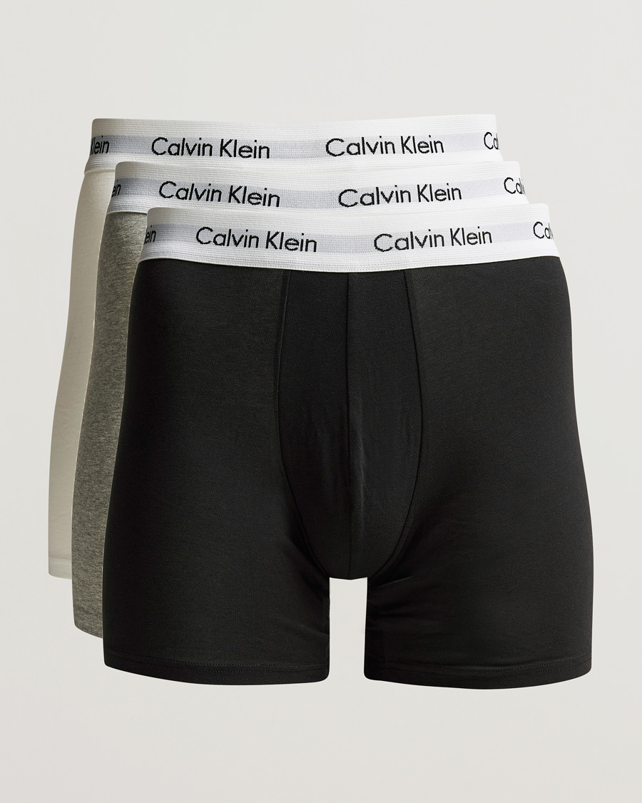 Herre |  | Calvin Klein | Cotton Stretch 3-Pack Boxer Breif Black/Grey/White