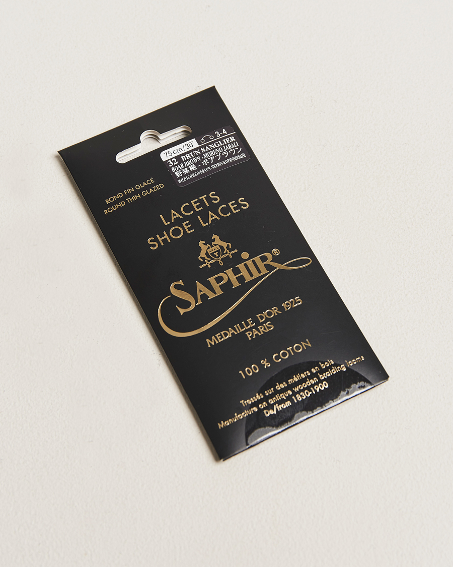 Herre | Skopleje | Saphir Medaille d'Or | Shoe Laces Thin Waxed 75cm Dark Brown