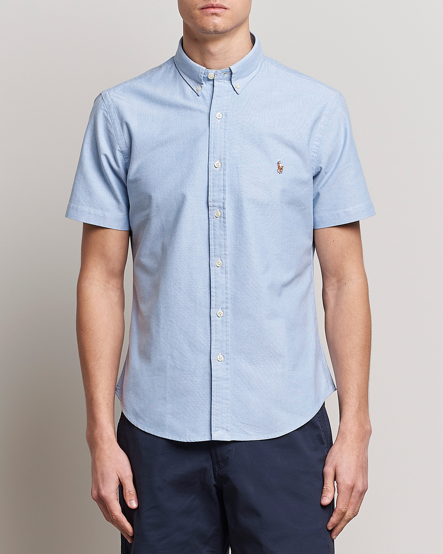 Herre | Kortærmede skjorter | Polo Ralph Lauren | Slim Fit Oxford Short Sleeve Shirt Light Blue
