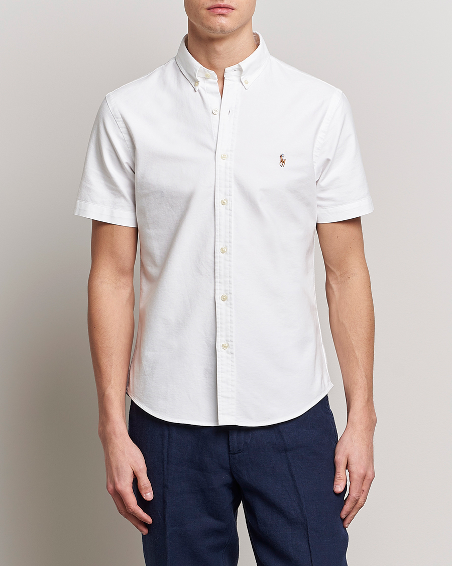 Herre | Kortærmede skjorter | Polo Ralph Lauren | Slim Fit Oxford Short Sleeve Shirt White