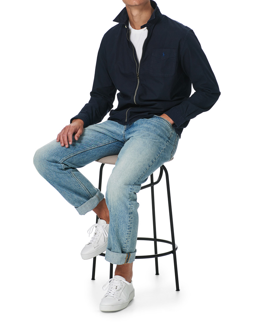 Herre | Skjorter | Polo Ralph Lauren | Zip Oxford Garment Dyed Shirt Navy