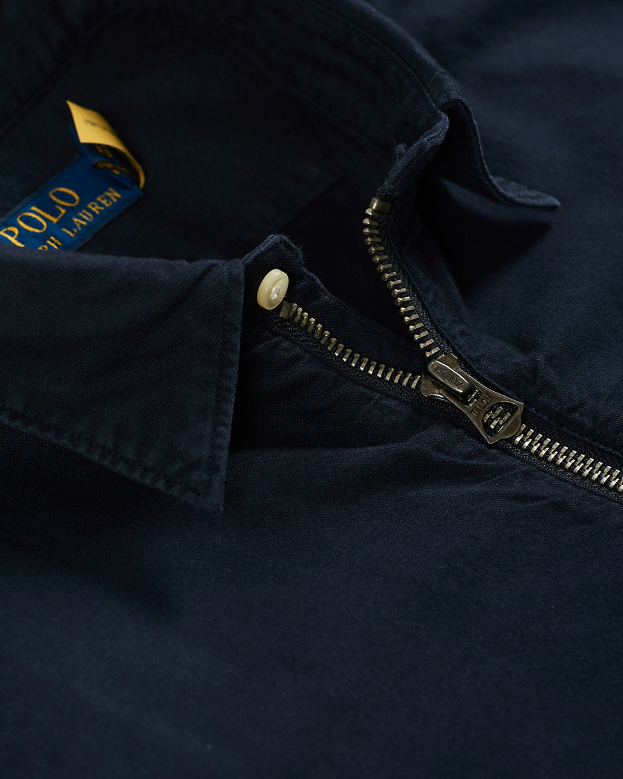 Herre | Skjorter | Polo Ralph Lauren | Zip Oxford Garment Dyed Shirt Navy